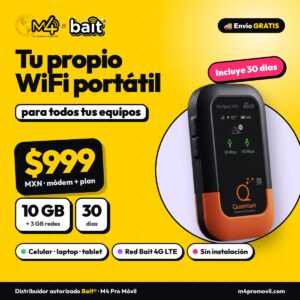 Módem WiFi portátil Quantum HotSpot HS4 con 10 GB + 3 GB para redes por 30 días, envío gratis